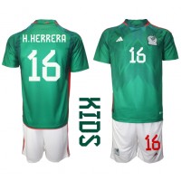 Mexiko Hector Herrera #16 Heimtrikotsatz Kinder WM 2022 Kurzarm (+ Kurze Hosen)